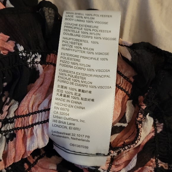 NEW Free People Daphne Blouse Midnight Combo Black Pink Floral Print Crop Top XS - Picture 13 of 16